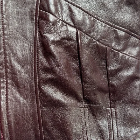 Vintage Brown Leather Jacket Women’s Small Made USA Zip Front Vericci - Picture 4 of 7